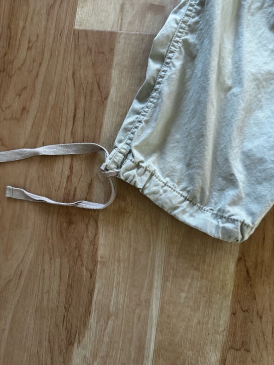 Vintage Y2K Mudd Beige Low Rise Cargo Pants Big Pockets Drawstring Ankle Size XS - Picture 5 of 8